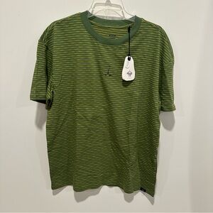 NWT Prana Men’s Paxton Striped Tee Shirt Size S Small Green Short Sleeve T-Shirt